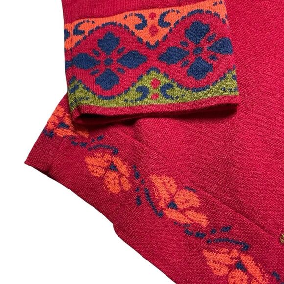 NWT IVKO Women's Red Patterned Cardigan Size 42 = Size XL - Picture 7 of 9